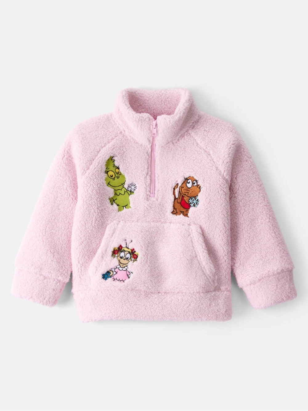 Toddler Girl Dr. Seuss™ The Grinch Sherpa Quarter-Zip Pullover Sweatshirt